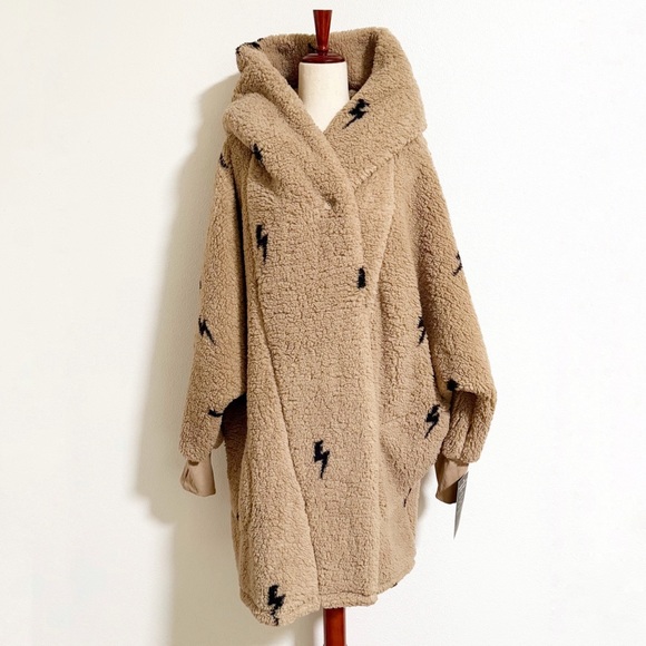 NEW Jill Martin Lightning Bolt Classic Sherpa Lounger Teddy Jacket - Picture 2 of 16